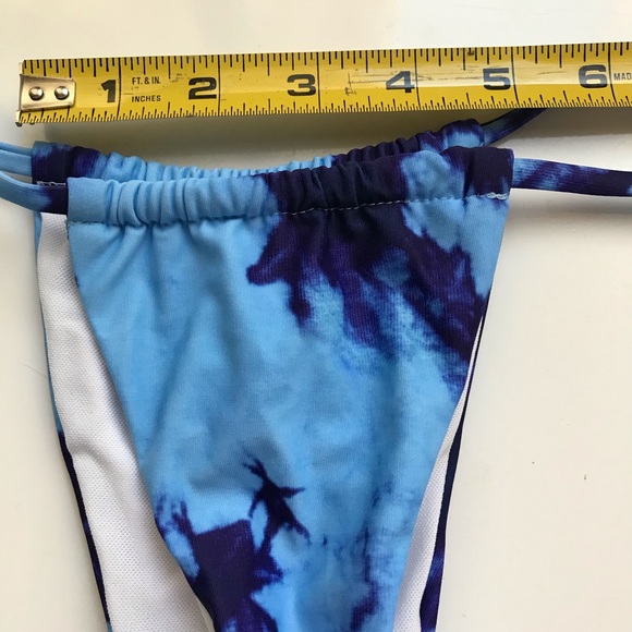 Blue tie dye bikini with side tie, size S New with tags - Picture 7 of 9
